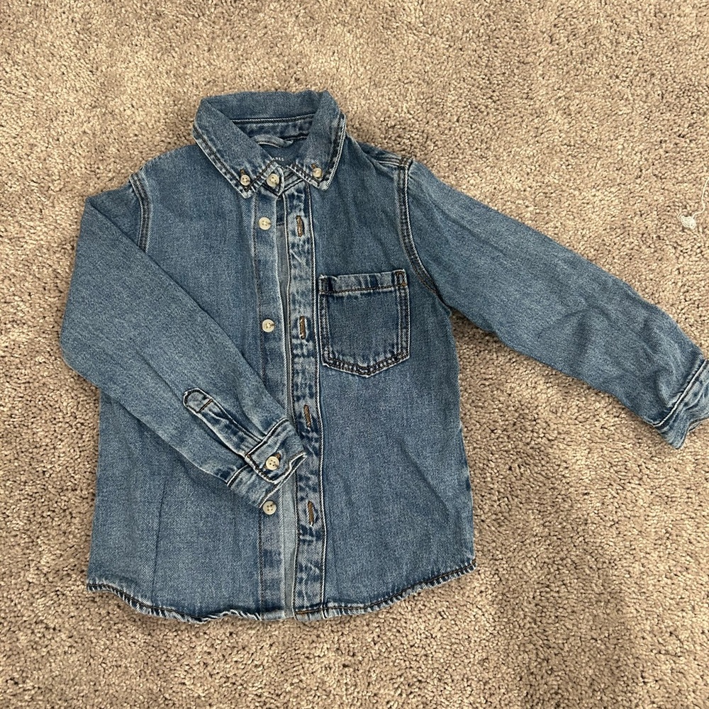 Kids Denim button down long sleeve shirt